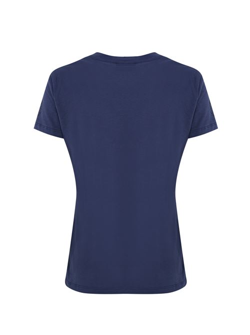 T-shirt in jersey navy con logo sulla manica Elisabetta Franchi | MA00546E2B75